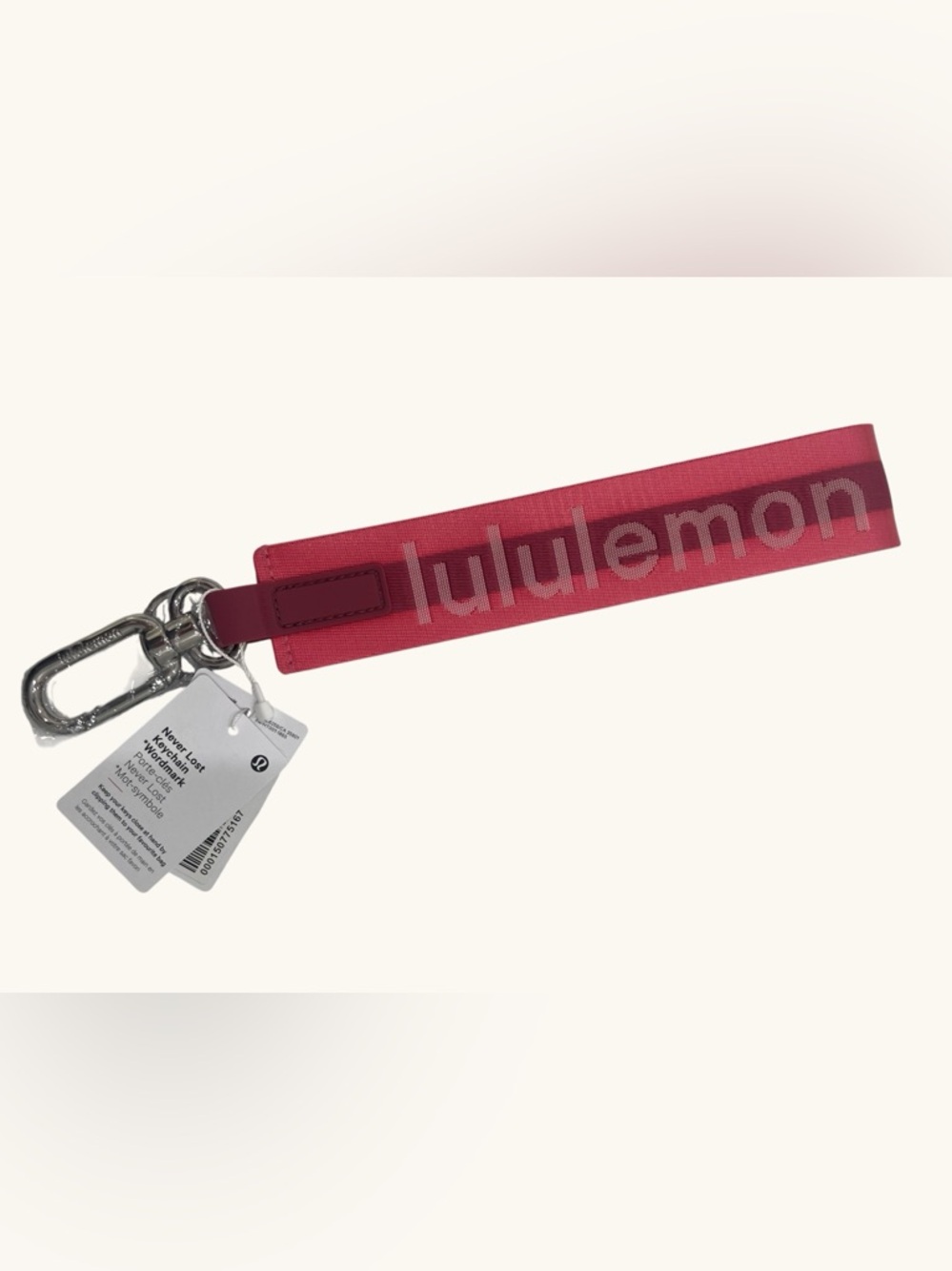lululemon athletica Pink Never Lost Keychain